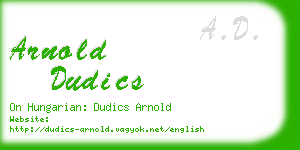 arnold dudics business card